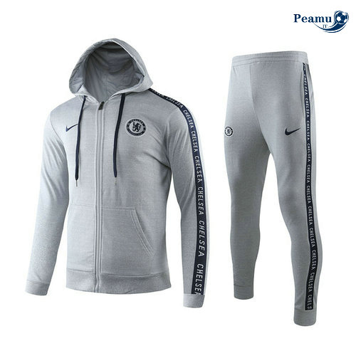 Tuta Calcio - Giacca con cappuccio Chelsea Grigio Verde 2019-2020
