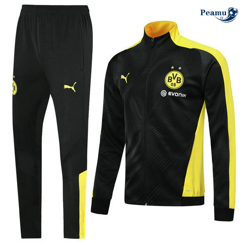 Tuta Calcio - Giacca Borussia Dortmund BVB Nero/Giallo 2019-2020 Collo Alto