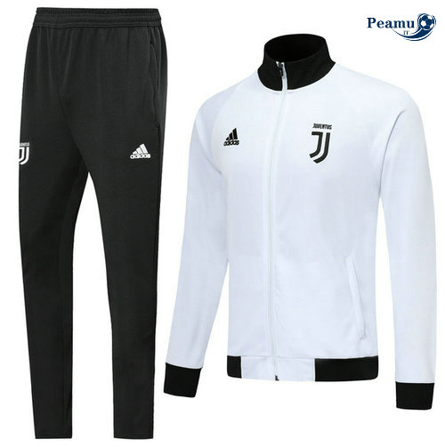 Tuta Calcio - Giacca Juventus Bianco Nero 2019-2020 Collo Alto