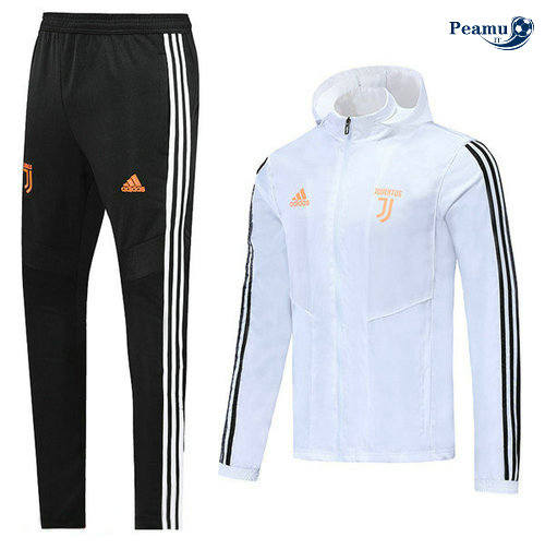 Tuta Calcio - Giacca con cappuccio A Vento Juventus Bianco/Nero 2019-2020