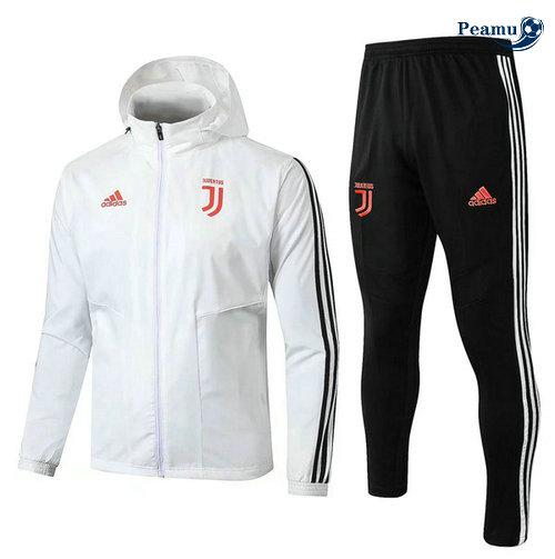 Tuta Calcio - Giacca con cappuccio A Vento Juventus Bianco/Nero 2019-2020 M126