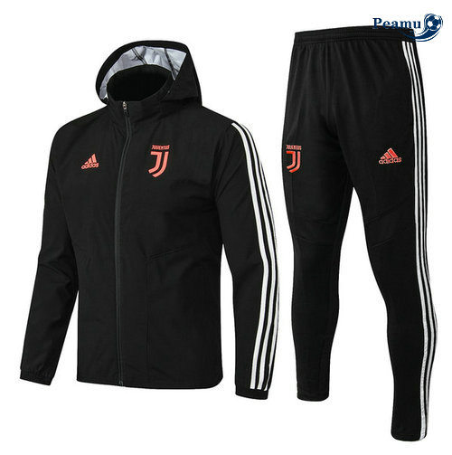 Tuta Calcio - Giacca con cappuccio A Vento Juventus Nero 2019-2020