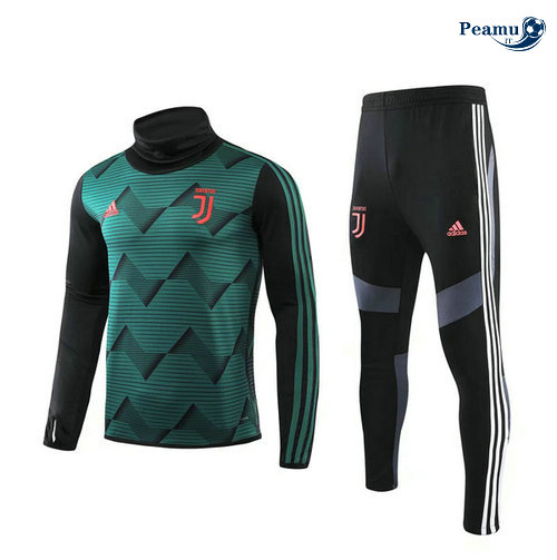 Tuta Calcio Juventus Nero/Verde Collo Alto 2019-2020