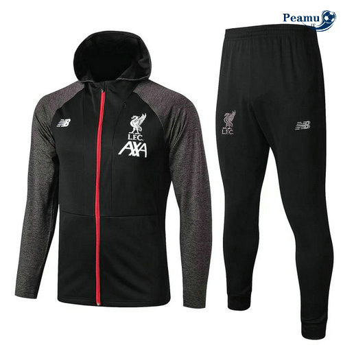 Tuta Calcio - Giacca con cappuccio Liverpool Nero 2019-2020 M098