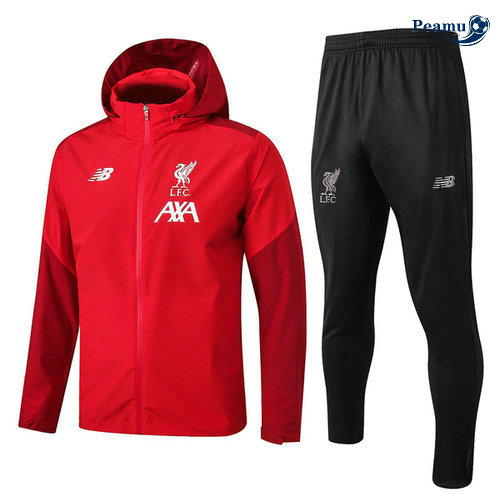Tuta Calcio - Giacca con cappuccio A Vento Liverpool Rosso/Nero 2019-2020