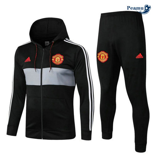 Tuta Calcio - Giacca con cappuccio Manchester United Nero 2019-2020 M100