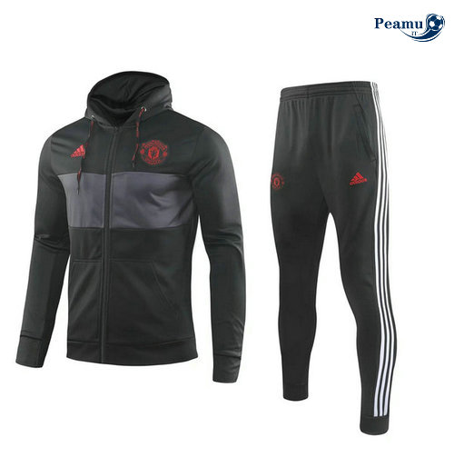 Tuta Calcio - Giacca con cappuccio Manchester United Nero 2019-2020