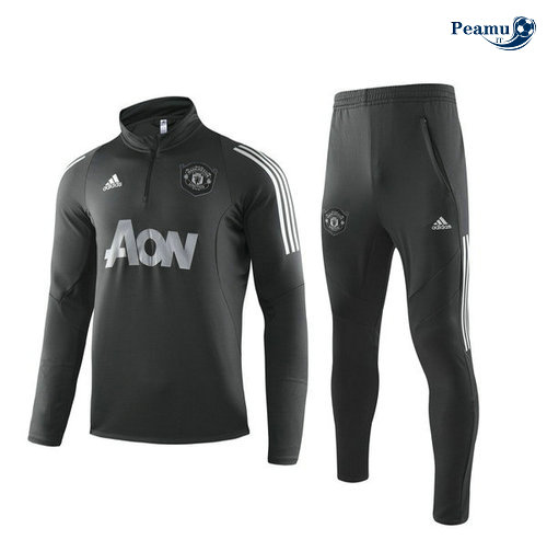 Tuta Calcio Manchester United Nero 2019-2020 Collo Alto