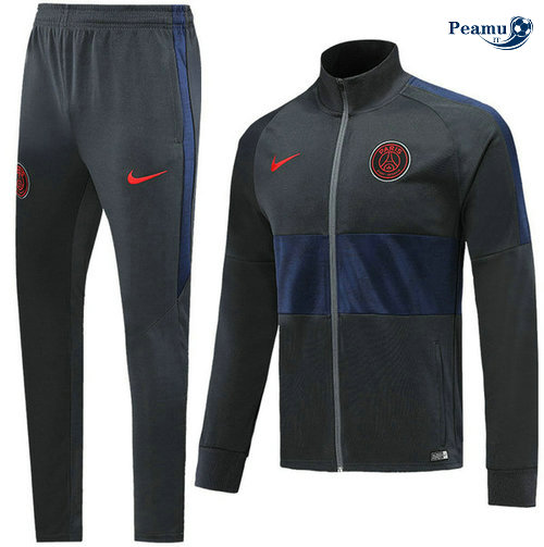 Tuta Calcio - Giacca PSG Nero/Blu navy 2019-2020 Collo Alto