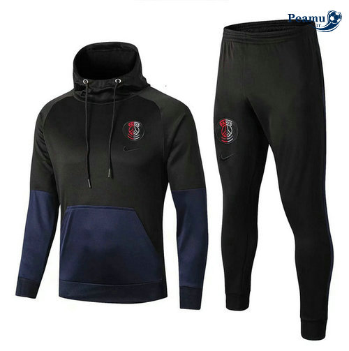Tuta Calcio - Felpa con cappuccio PSG Nero/Azzurro 2019-2020