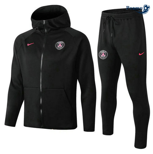Tuta Calcio - Giacca con cappuccio PSG Nero 2019-2020 M117
