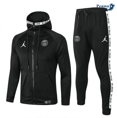 Tuta Calcio - Giacca con cappuccio PSG Nero 2019-2020 M116