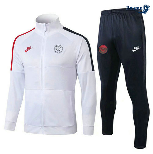 Tuta Calcio - Giacca PSG Bianco/Nero 2019-2020
