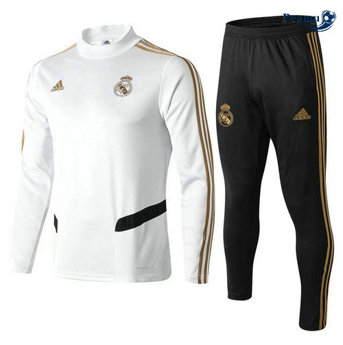 Tuta Calcio Real Madrid Bianco 2019-2020 Collo Alto