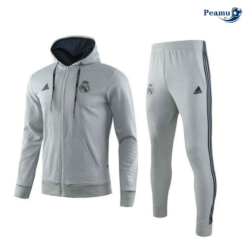Tuta Calcio - Giacca con cappuccio Real Madrid Bianco 2019-2020