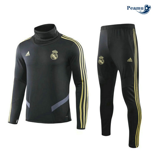 Tuta Calcio Nero Real Madrid 2019-2020 Collo Alto