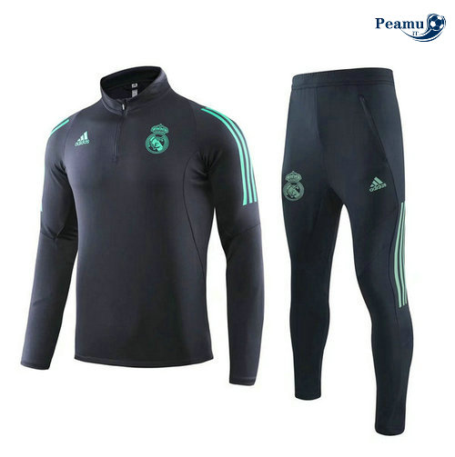 Tuta Calcio Real Madrid Nero 2019-2020 Collo Alto