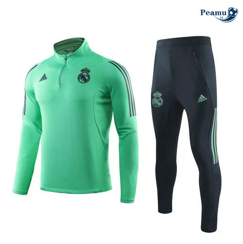 Tuta Calcio Real Madrid Verde/Nero 2019-2020 Collo Alto