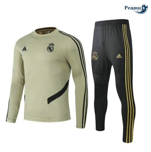 Tuta Calcio Real Madrid Giallo Terre 2020-2021 Collo rotondo