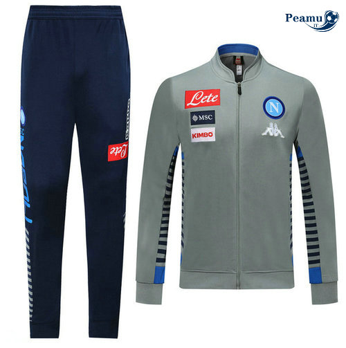 Tuta Calcio - Giacca SSC Napoli Grigio/Azzurro 2019-2020