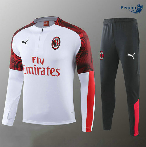 Tuta Calcio AC Milan Bambino Bianco/Nero 2019-2020
