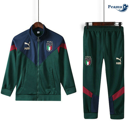 Tuta Calcio - Giacca Italia Bambino Armee Verdee/Azzurro 2019-2020