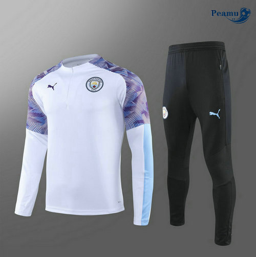 Tuta Calcio Manchester City Bambino Bianco 2019-2020