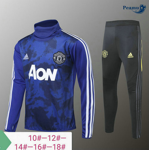 Tuta Calcio Manchester United Bambino Azzurro/Nero Collo Alto 2019-2020