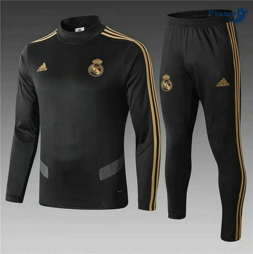 Tuta Calcio Real Madrid Bambino Nero 2019-2020 Collo Alto