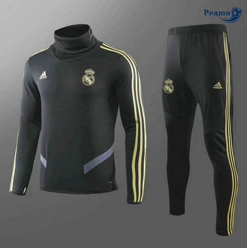 Tuta Calcio Real Madrid Bambino Nero Collo Alto 2019-2020