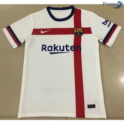Maglia Calcio Barcellona Bianca/Rosso Classico 2020-2021
