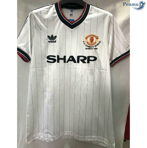 Classicoo Maglie Manchester United Bianca 1983
