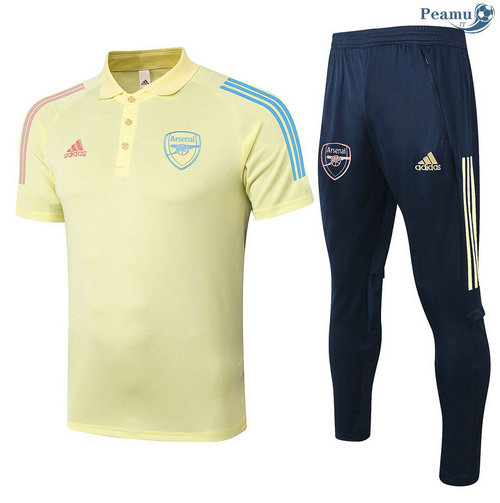Kit Maglia Formazione Polo Arsenal + Pantaloni Giallo 2020-2021