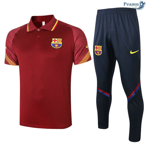 Kit Maglia Formazione Polo Barcellona + Pantaloni Claret 2020-2021