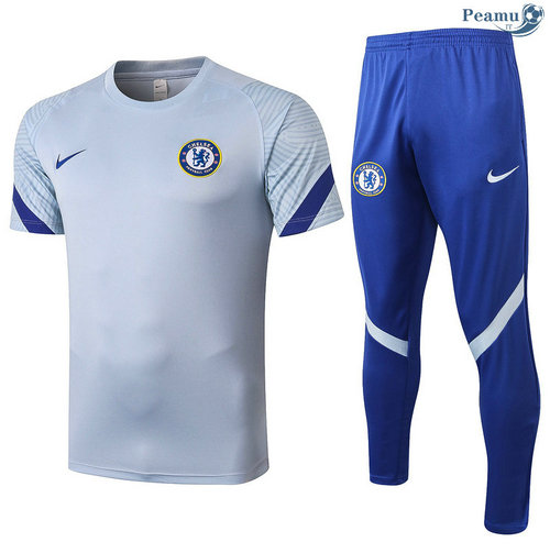 Kit Maglia Formazione Chelsea + Pantaloni Grigio chiaro 2020-2021