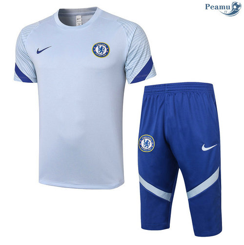 Kit Maglia Formazione Chelsea + Pantaloni 3/4 Grigio chiaro 2020-2021
