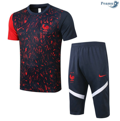 Kit Maglia Formazione Francia + Pantaloni 3/4 Nero 2020-2021