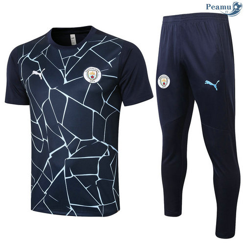 Kit Maglia Formazione Manchester City + Pantaloni Blu Navy 2020-2021