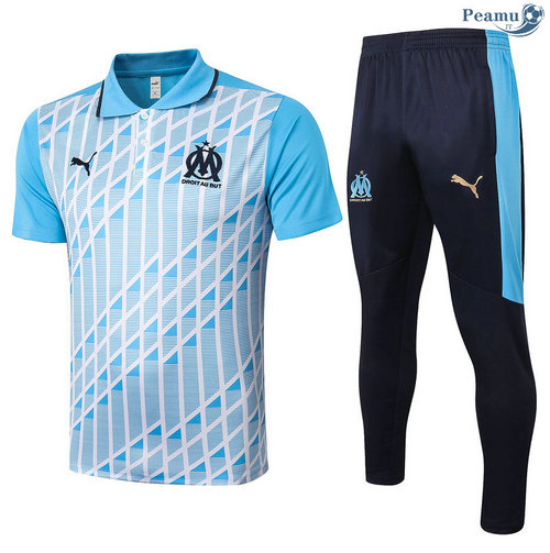 Kit Maglia Formazione Polo Marsiglia + Pantaloni Azzurro 2020-2021