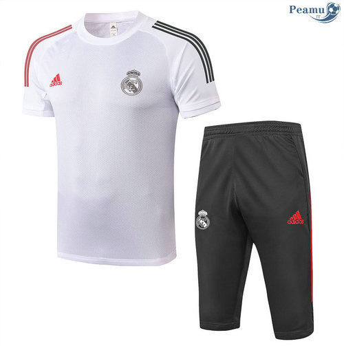 Kit Maglia Formazione Real Madrid + Pantaloni 3/4 Bianca 2020-2021