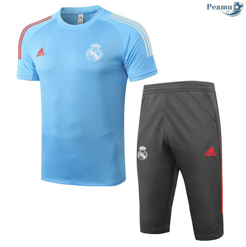 Kit Maglia Formazione Real Madrid + Pantaloni 3/4 Azzurro 2020-2021