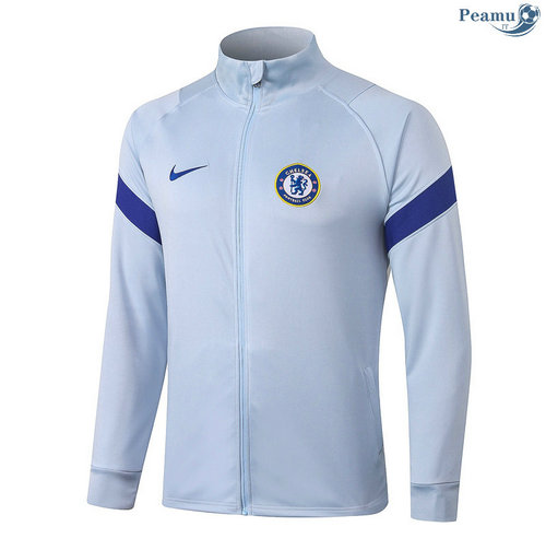 Giacca Calcio Chelsea Collo alto Grigio chiaro 2020-2021