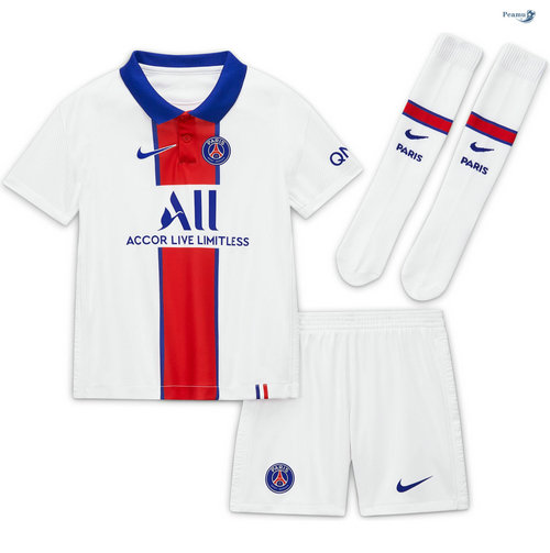 Maglia Calcio PSG Bambino Seconda Bianca 2020-2021
