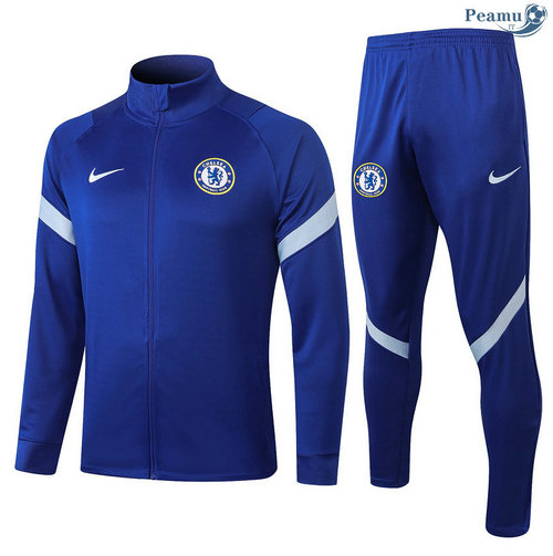 Tuta Calcio - Giacca Chelsea Blu Collo alto 2020-2021