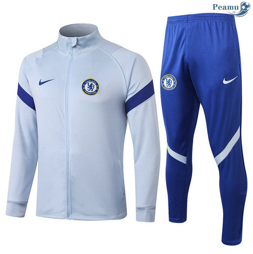 Tuta Calcio - Giacca Chelsea Collo alto Grigio chiaro 2020-2021