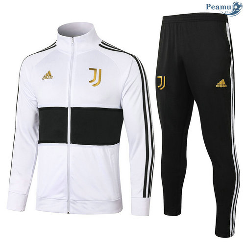 Tuta Calcio - Giacca Juventus Bianca/Nero Or Badge Collo alto 2020-2021