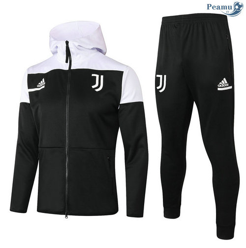 Tuta Calcio - Felpa con cappuccio Juventus Nero/Bianca 2020-2021