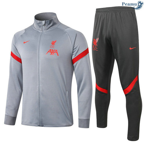 Tuta Calcio - Giacca Liverpool Grigio chiaro 2020-2021