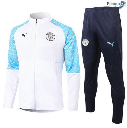 Tuta Calcio - Giacca Manchester City Bianca 2020-2021