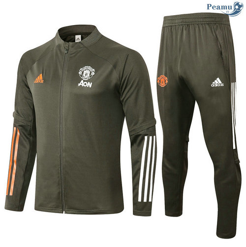 Tuta Calcio - Giacca Manchester United Army Verdee 2020-2021